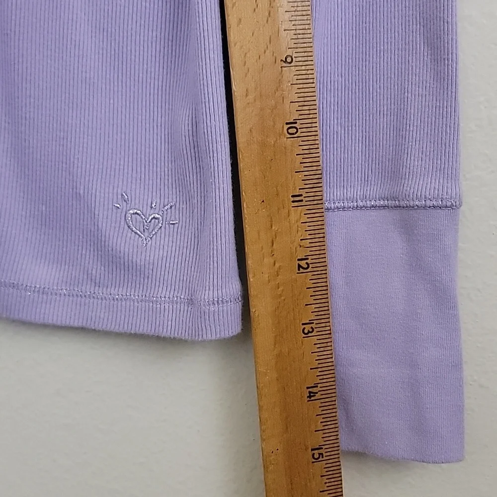 Justice LOT Of 2 Red & Purple Ribbed Fabric Long Sleeve Tops 10